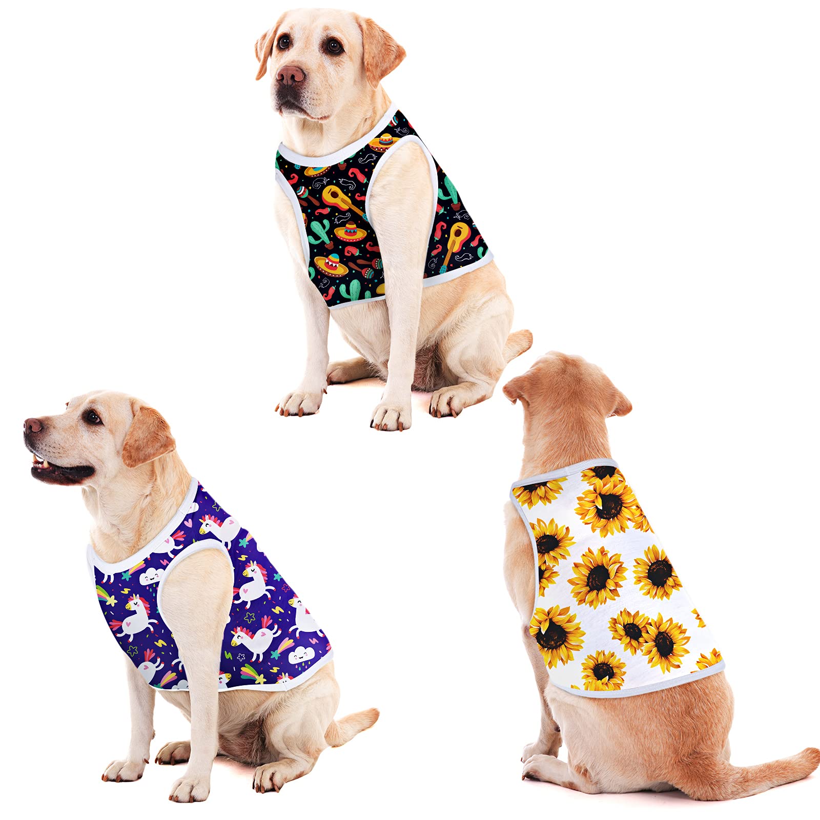 8-Piece Sublimation Blank Dog Shirts Set - Heat Transfer Dog Pajamas & Lightweight Puppy Vests - Breathable Apparel for Small to Medium Dogs (M) - Perfect for Daily Wear, Pet Photos & Special Occasions