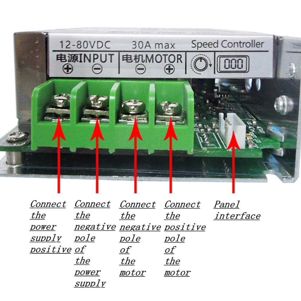 30A DC 12-80V Digital LED Display Motor Speed Controller for Electric Scooters, Bikes, and DIY Projects - PWM Adjustable Regulator for Smooth Acceleration Control
