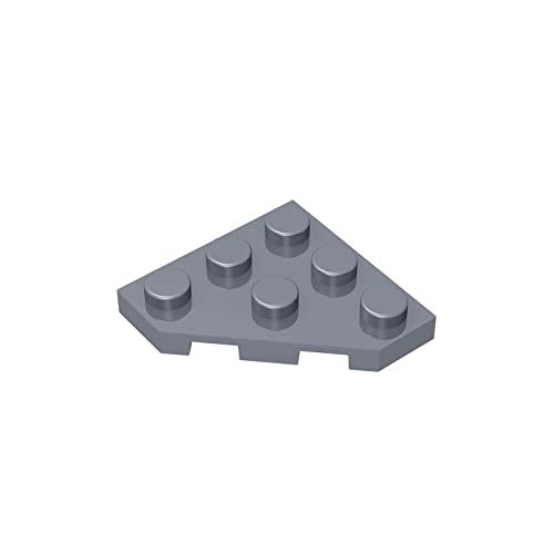 Gobricks GDS-556 3x3 Wedge Plate with Cut Corners - 20PCS Flat Silver (073) - Compatible with Lego 2450 & Major Brick Brands - Perfect for MOC Building, Technic Models & DIY Creative Projects