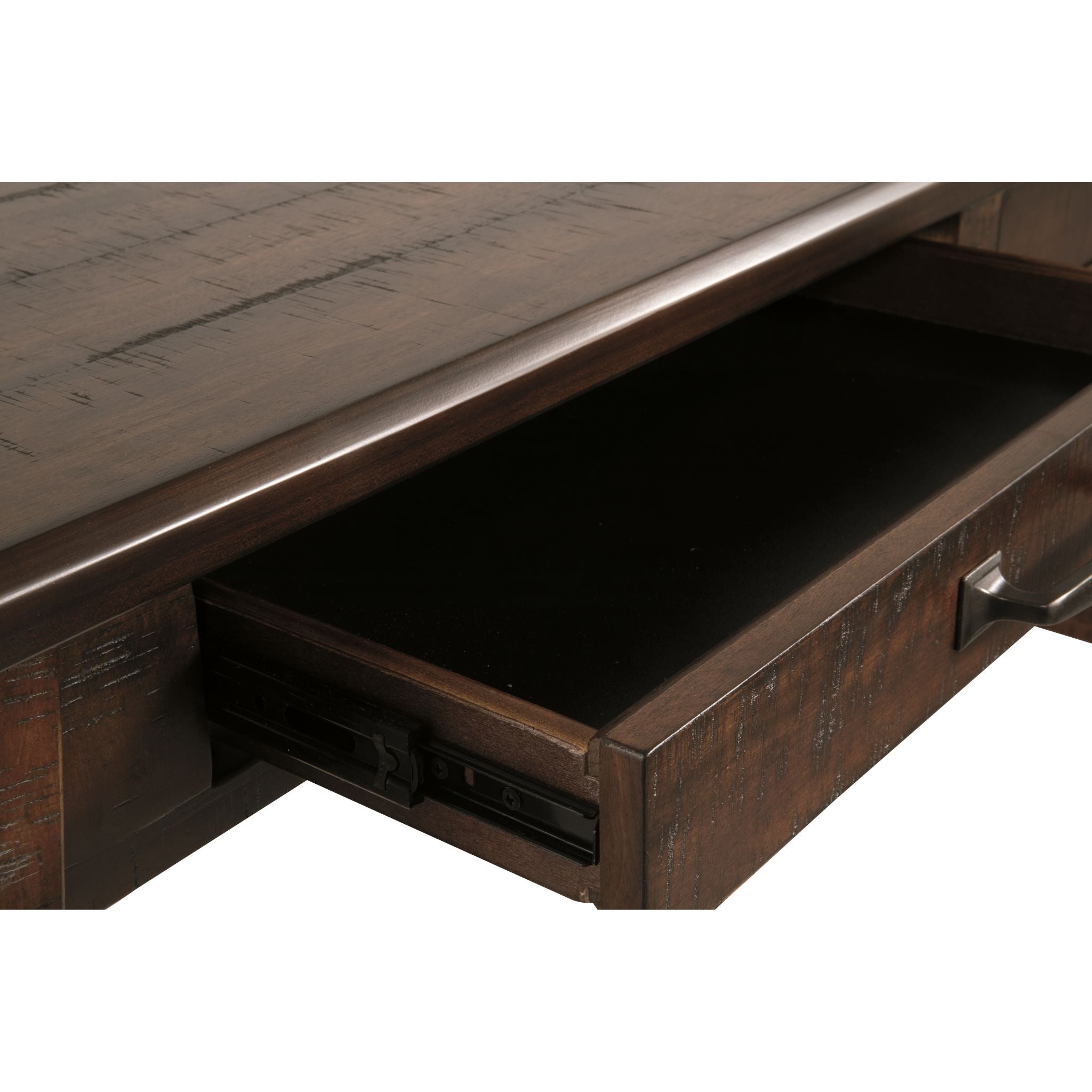 Baldridge Desk in Rustic Brown - Solid Wood Home Office Desk for Study & Work - Perfect for Home Office, Study Room & Workspace