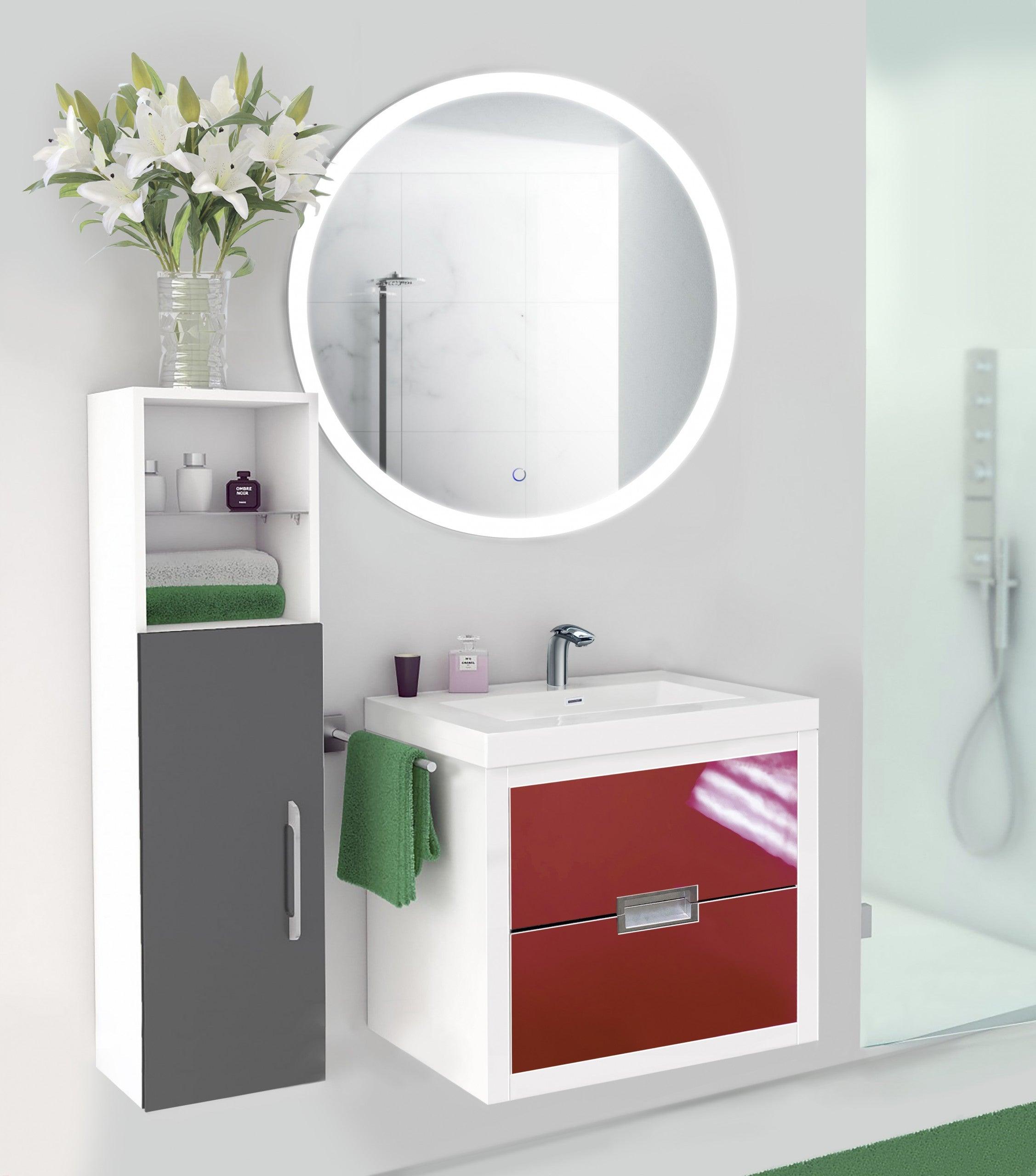 Krugg SOL 32 Inch LED Bathroom Mirror with Touch Control - Vanity Makeup Mirror with Adjustable Brightness for Home, Salon, and Dressing Room