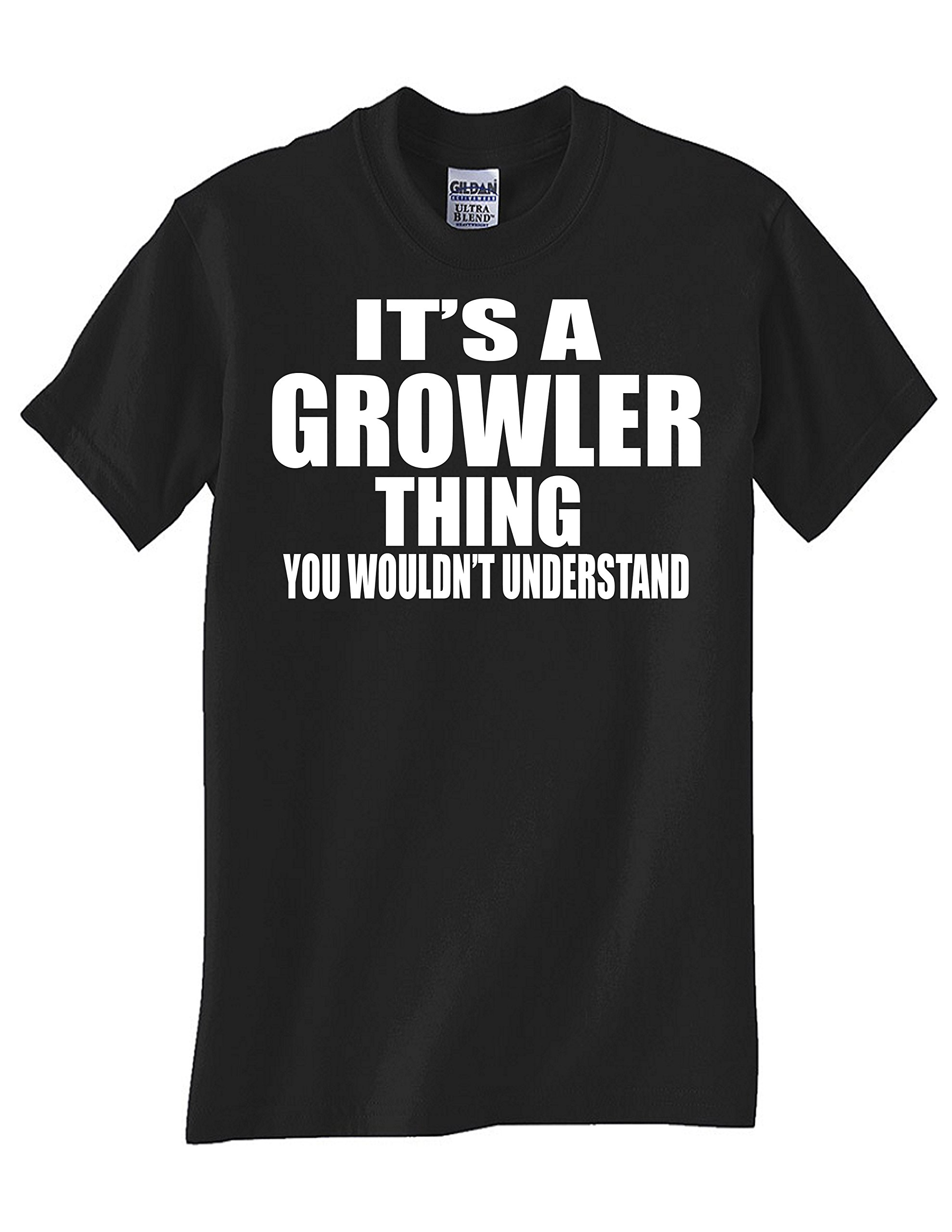 STUFF WITH ATTITUDE Black Growler T-Shirt - Cool Graphic Tee for Beer Lovers & Casual Wear | Perfect for Pub Nights, Parties & Everyday Outfits