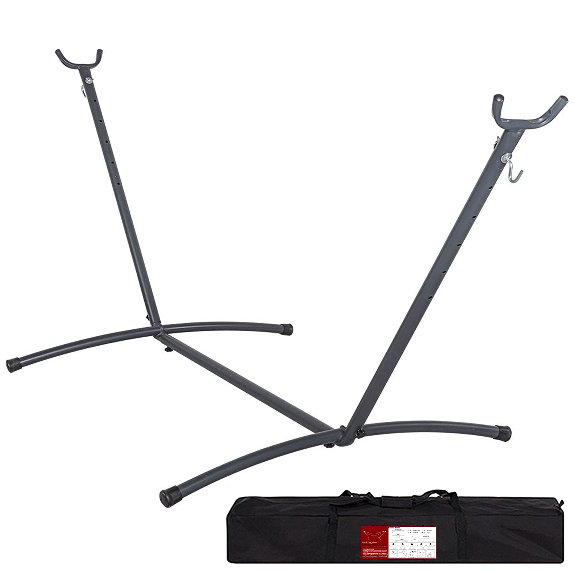 Heavy Duty Steel Hammock Stand - Portable & Adjustable for 9FT Double Hammocks - 450LBS Capacity with Carrying Bag - Perfect for Backyard, Camping, Beach & Outdoor Relaxation