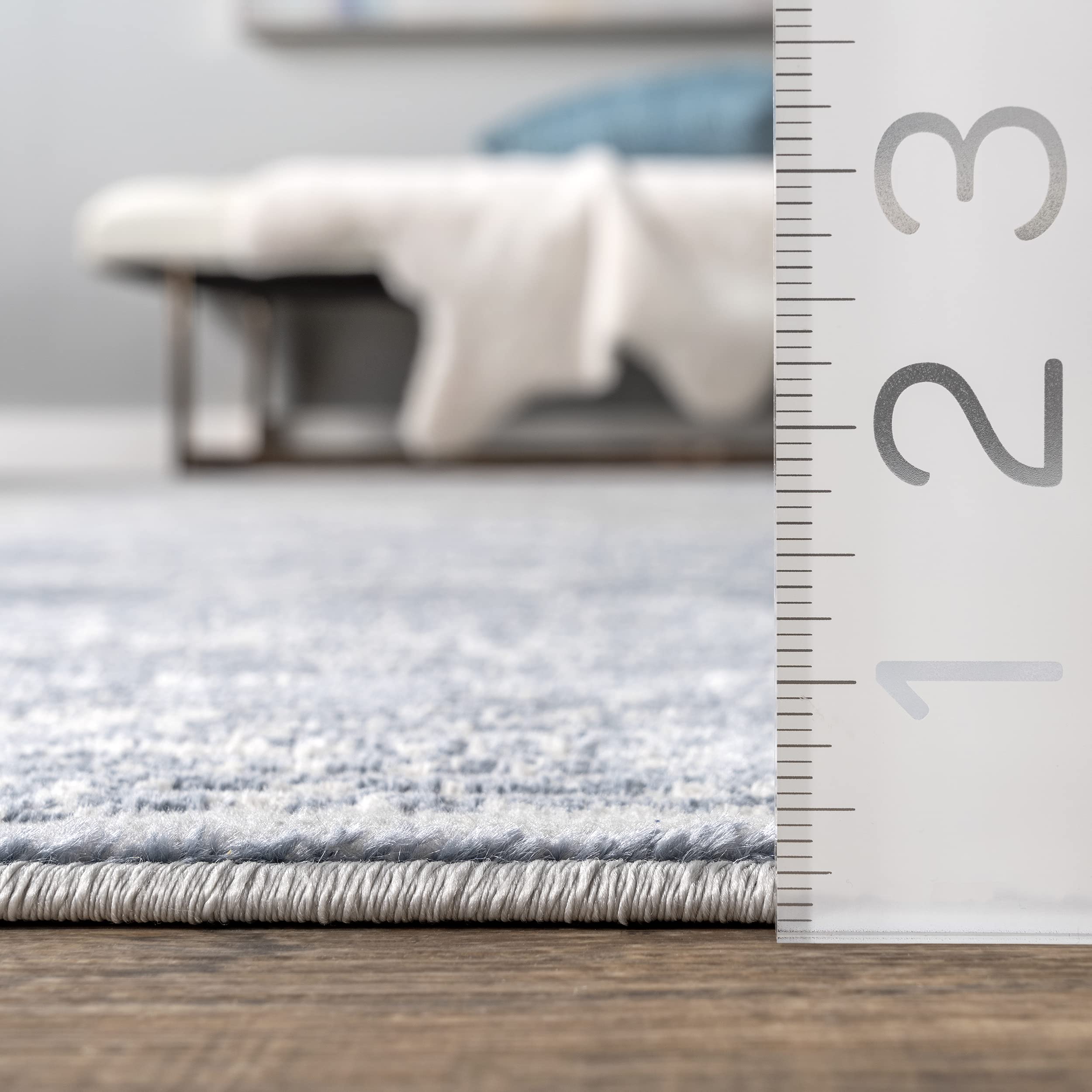nuLOOM Alice Abstract 2x9 Runner Rug - Non-Slip Blue Ivory Bohemian Carpet for Living Room, Bedroom, Hallway & Kitchen - Perfect for Entryways, Dining Areas & High Traffic Spaces