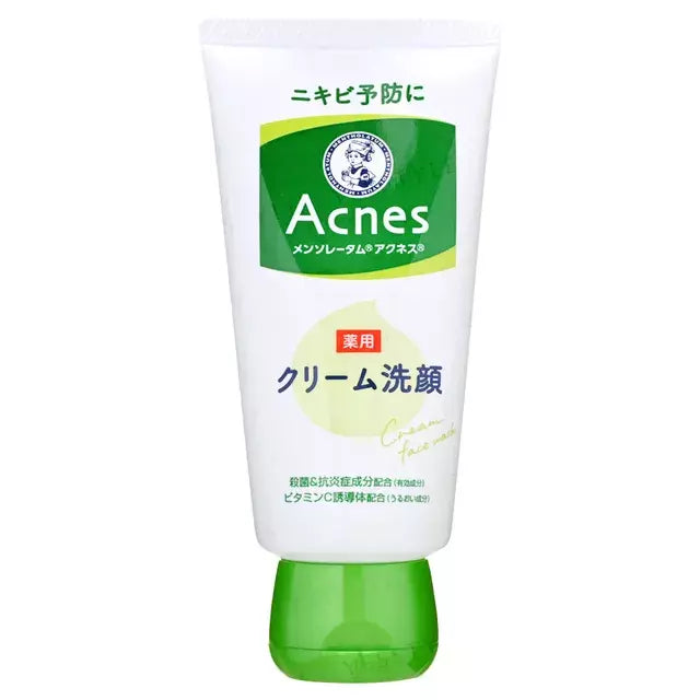 Mentholatum Acnes Cream Face Wash 130g - Oil Control & Acne Treatment for Clear Skin | Daily Facial Cleanser for Oily & Acne-Prone Skin | Perfect for Morning & Night Skincare Routine