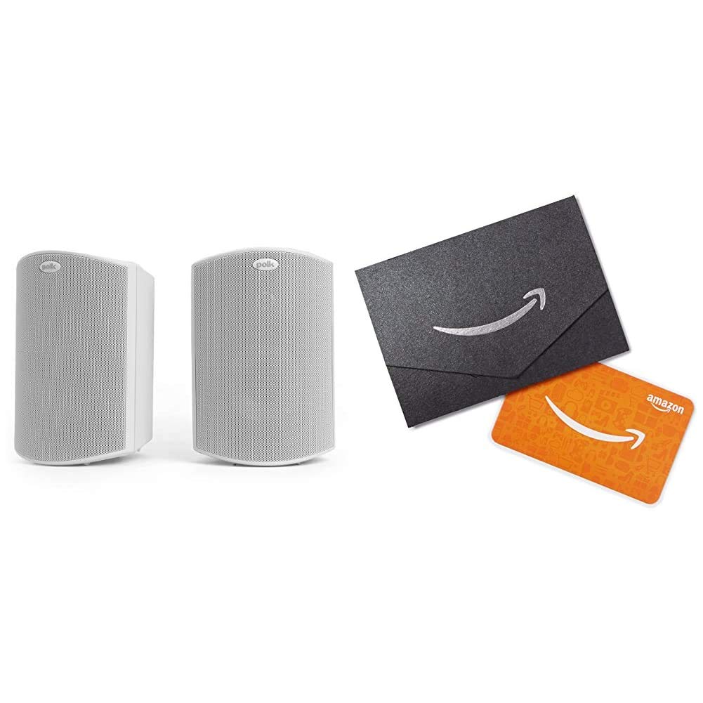 Polk Audio Atrium 4 Outdoor Speakers - High Performance All-Weather Stereo Sound System with Deep Bass, Wide Coverage & Speed-Lock Mount (Pair, White) - Perfect for Patio, Garden, Poolside & Backyard Entertainment