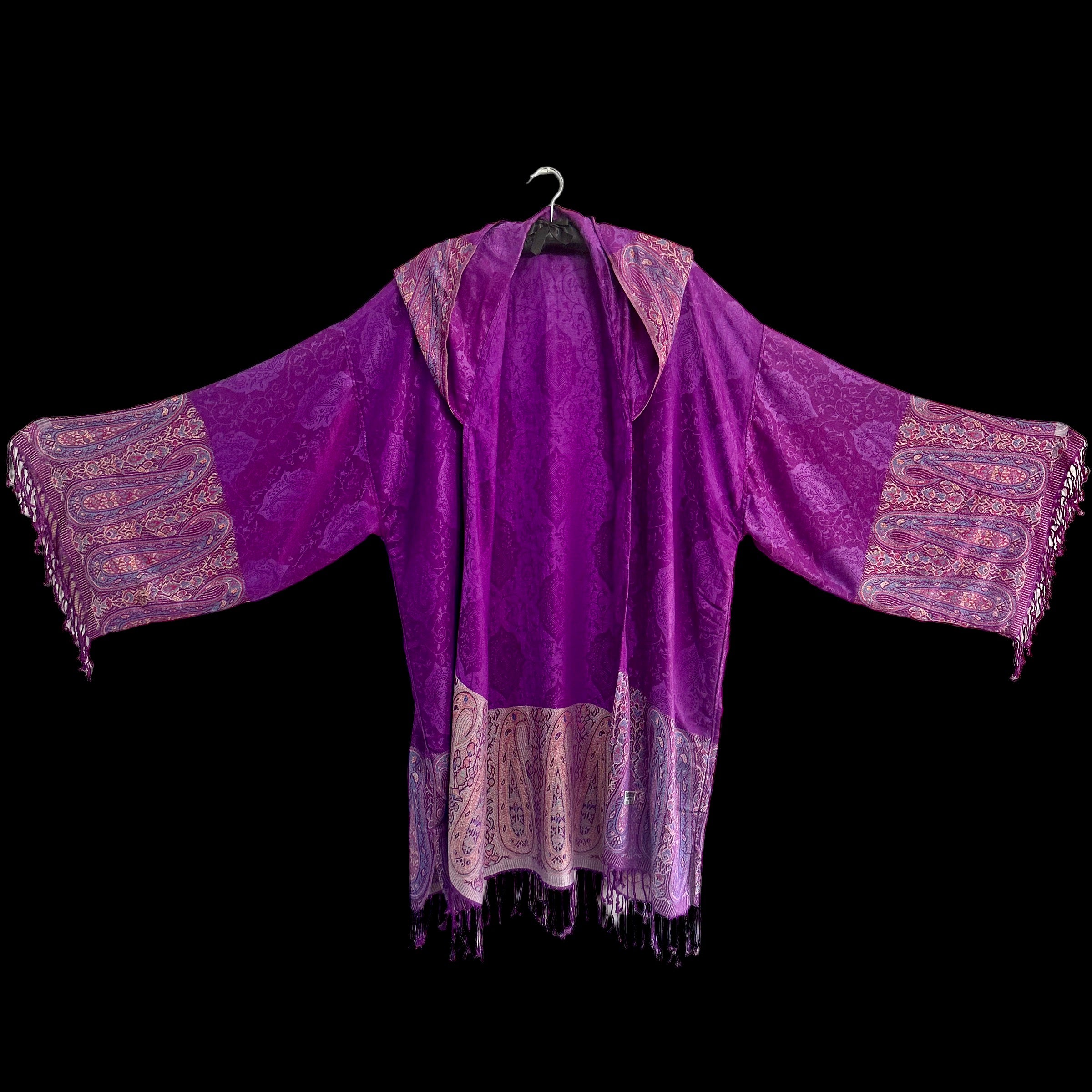 PASH ROBE Women's Purple Paisley Kimono Robe - Soft Lightweight Bathrobe for Spa, Lounge & Home Relaxation