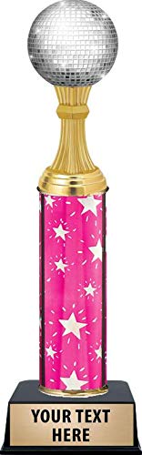 Personalized Pink Modern Dance Disco Ball Trophy with Engraving - Crown Awards for Dance Competitions, Recitals & Performances - Perfect for Ballet, Jazz & Hip Hop Dancers