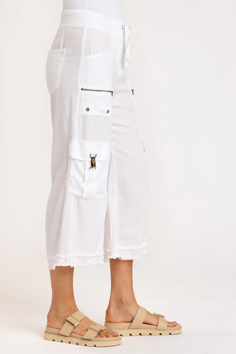 Birk Gaucho Pants for Women - High Waisted White Wide Leg Trousers | Comfortable & Stylish Casual Pants for Work, Travel & Everyday Wear
