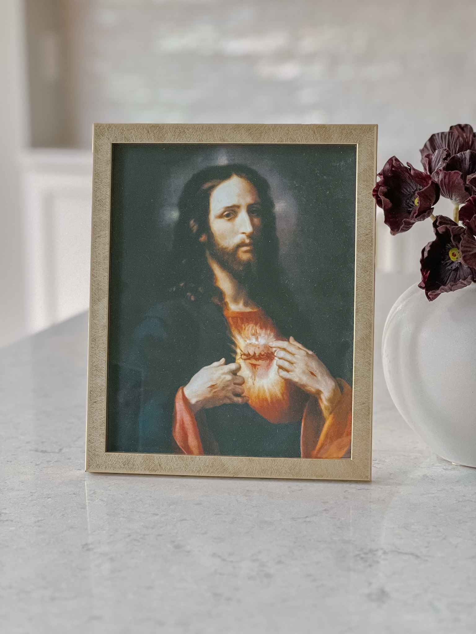 Sacred Heart Print - Religious Wall Art Decor for Home, Church & Office - Perfect for Prayer Rooms & Spiritual Spaces