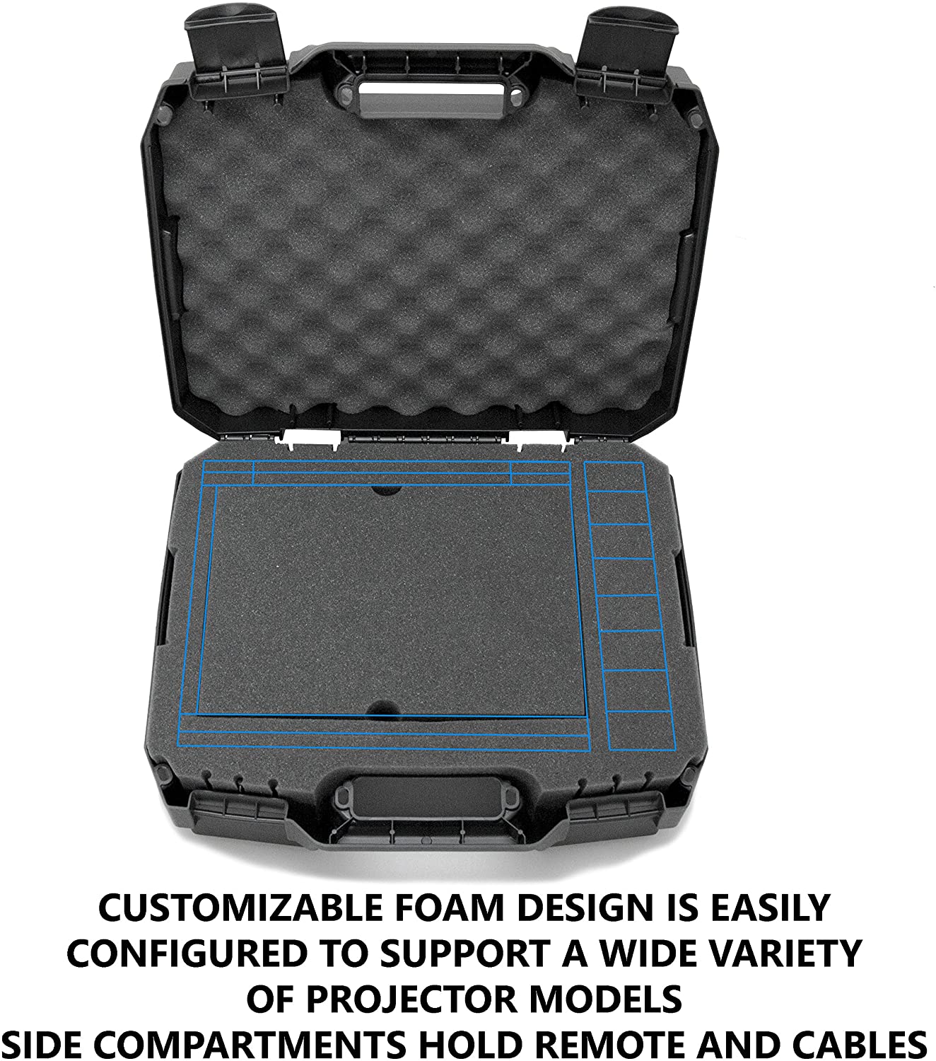 CASEMATIX Durable Projector Travel Case for ViewSonic PA503S/PA503W/PA503X/PG703W/PG703 Projectors - Protective Storage with HDMI Cable & Remote - Perfect for Business Presentations, Home Theater & Travel Use