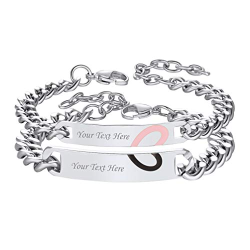 03 Engrave-Couple Bracelets(2pcs)-Silver
