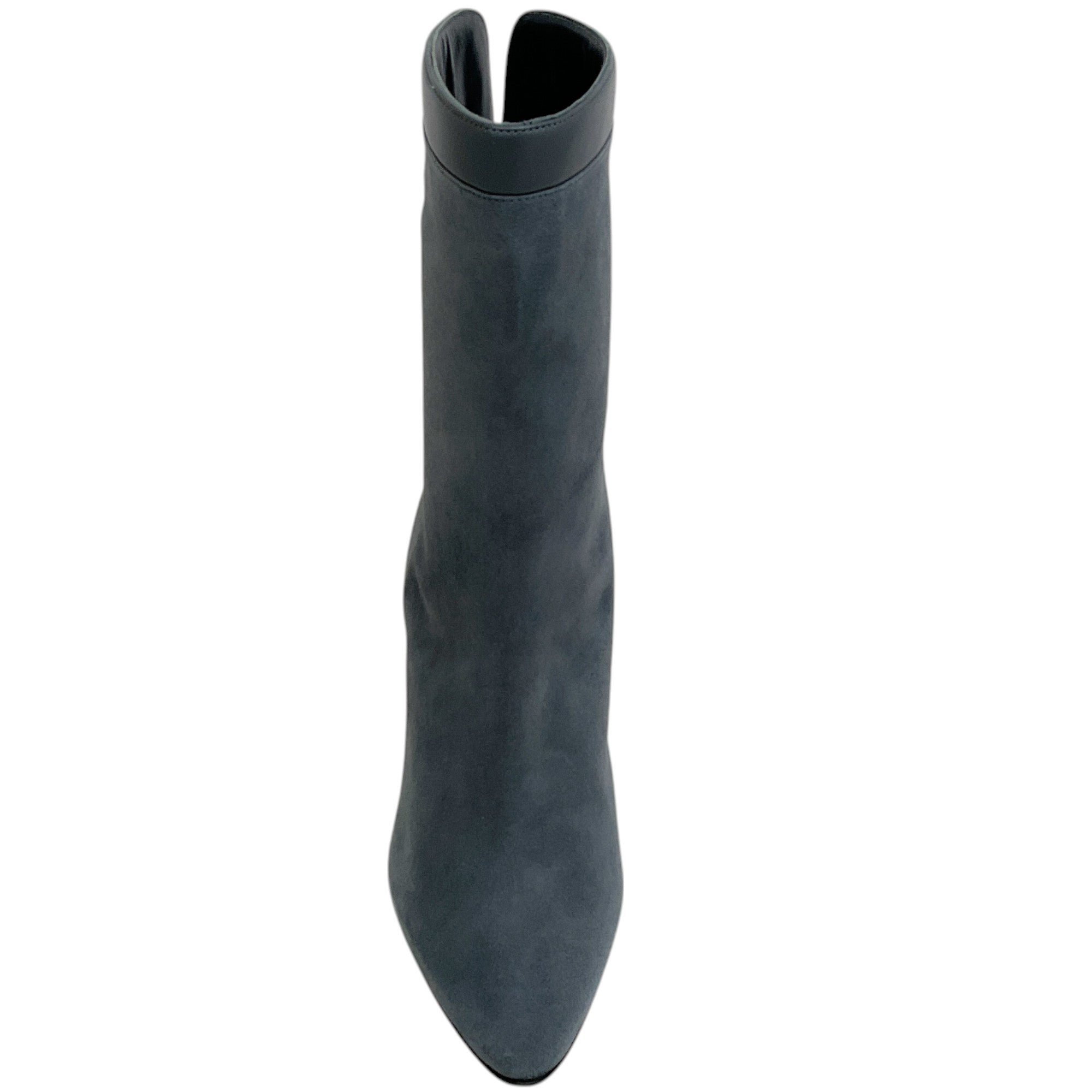 Manolo Blahnik Grey Suede Leather Zufapla Boots for Women - Stylish Ankle Booties for Fall & Winter Fashion | Perfect for Office, Date Night & Evening Events
