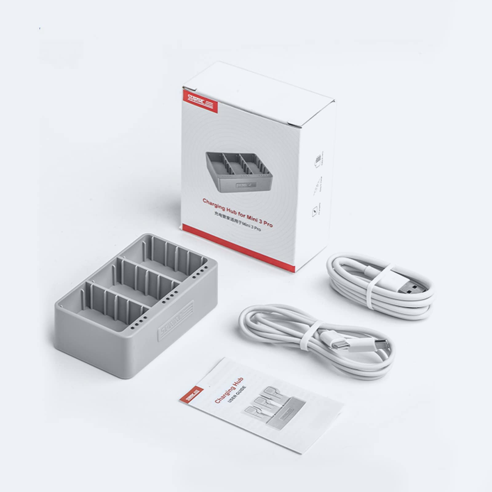 Fiorky 3-in-1 Fast Charging Dock for DJI Mini 3 Pro - Plastic Battery Charger with 3 Slots | Perfect for Travel, Outdoor Photography & Drone Enthusiasts