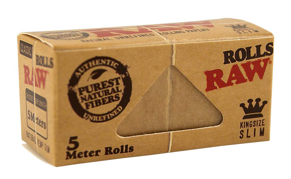 RAW Classic Slim Unbleached Rolling Papers 5m Length - 12 Rolls | Perfect for Rolling Cigarettes & Herbs | Ideal for Smokers & DIY Enthusiasts