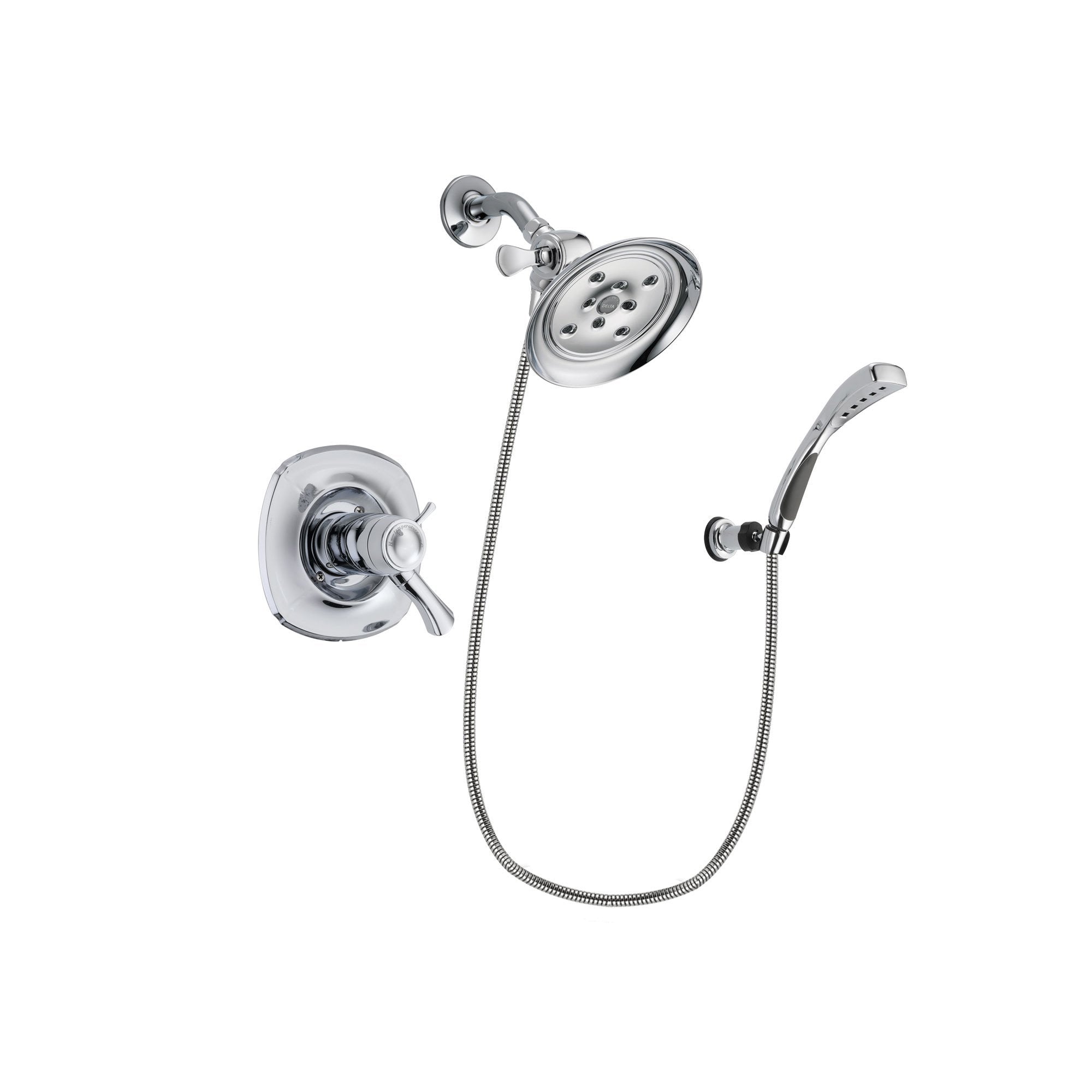 Delta Addison Chrome Thermostatic Shower System - Large Rain Showerhead & Handheld Spray with Wall Mount Bracket (Includes Rough-in Valve DSP1044V) - Perfect for Modern Bathroom Renovations & Spa-Like Experience