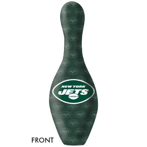 Official NFL New York Jets Bowling Pin Set - Team Logo Collectible for Fans, Sports Bar Decor, Game Room Accessories | Perfect for Tailgating, Man Cave, and Sports Themed Parties