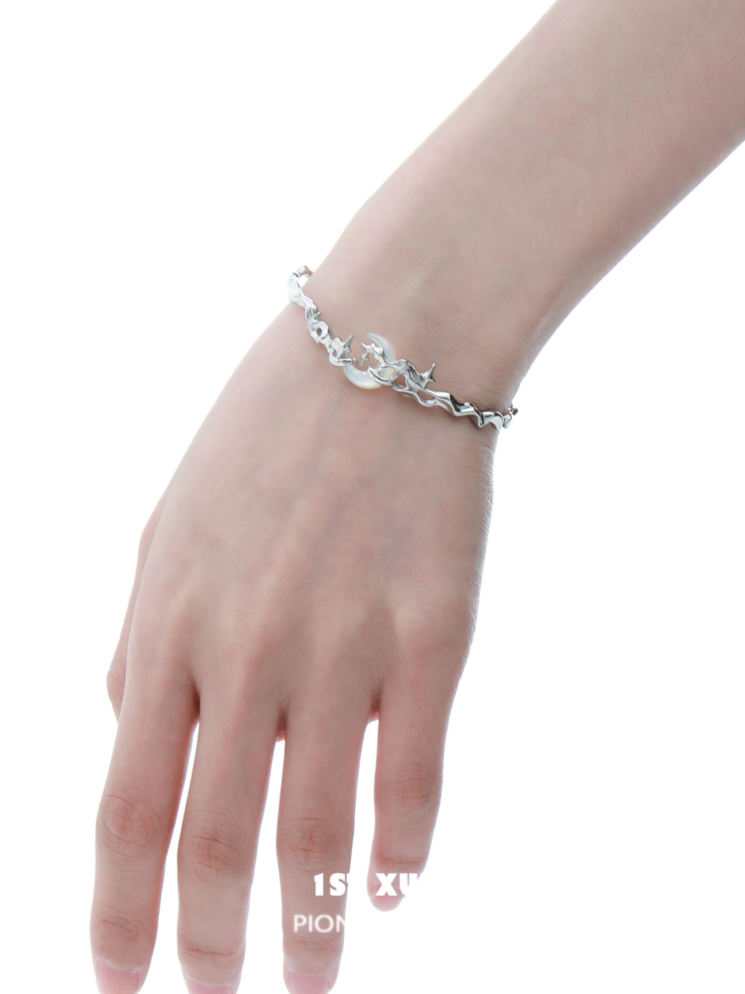 MYTH OF THE MOON S925 Sterling Silver 24K Gold Plated Bracelet for Women - Elegant Moon Phase Jewelry Gift for Birthday, Anniversary & Special Occasions