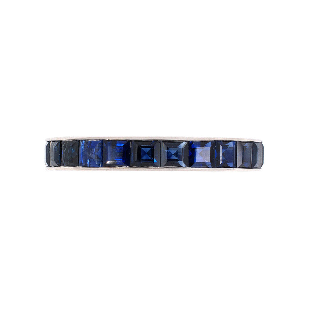 14K White Gold Sapphire Channel Set Eternity Ring for Women - Perfect for Anniversaries, Engagements & Special Occasions
