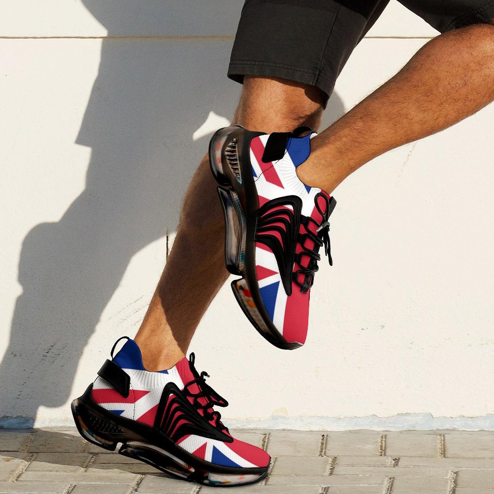 British Flag Men's Running Shoes - Lightweight Athletic Sneakers for Gym, Hiking & Casual Wear | Breathable Sport Shoes for Jogging, Workouts & Outdoor Activities