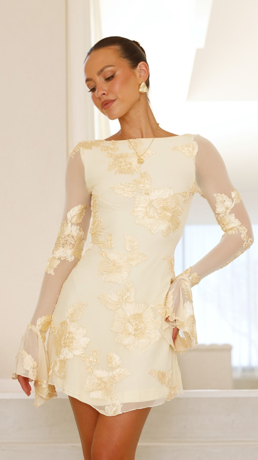 Lanesia Women's Mini Dress in Yellow - Perfect for Summer Outfits, Parties, and Casual Wear