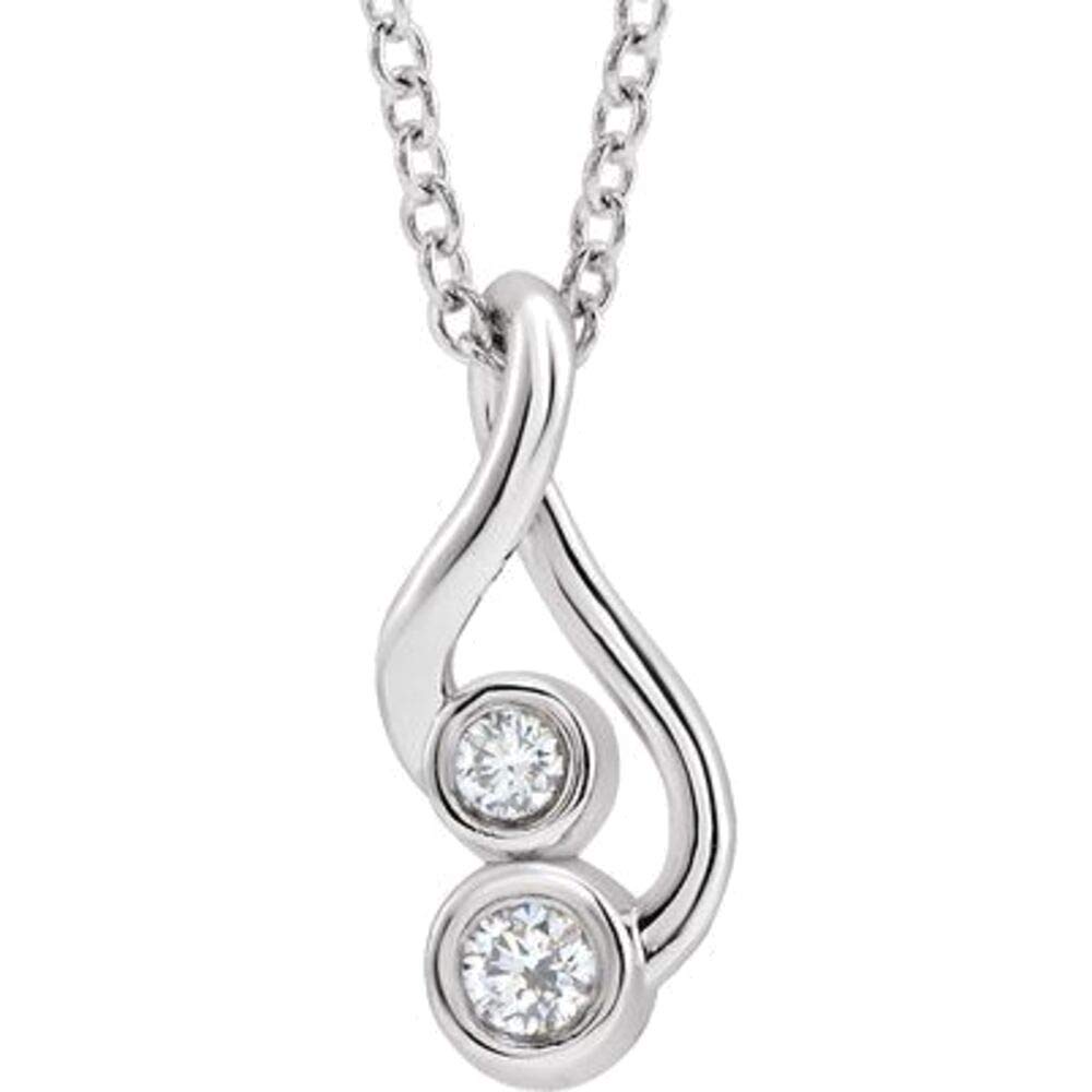 Bonyak Sterling Silver .07 CTW Diamond Freeform Necklace 16-18