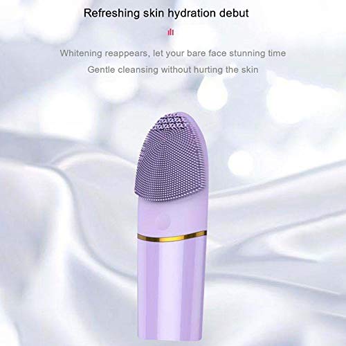 LEYTON Mini Electric Cleansing Brush - Silicone Sonic Facial Cleanser for Deep Pore Cleaning & Skin Massage | Perfect for Daily Skincare Routine & Travel