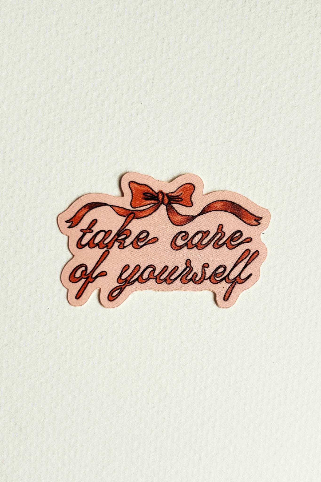 Self-Care Bow Stickers - Motivational Decals for Laptops, Water Bottles & Journals - Inspiring DIY Decor for Home, Office & School
