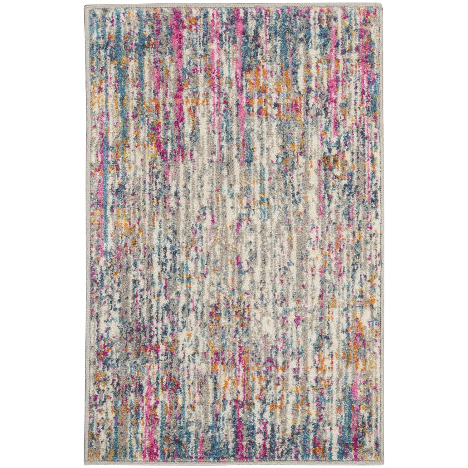 Nourison Passion Abstract Ivory/Multi 2x3 Area Rug - Easy Cleaning, Non-Shedding, Soft & Durable - Perfect for Bedroom, Living Room, Dining Room & Kitchen Decor