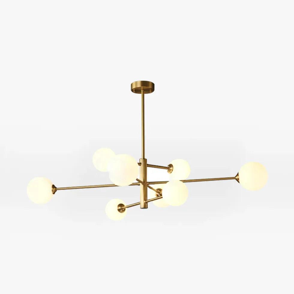 Modern White Multi Glass Ball Radial Chandelier - Elegant Ceiling Light Fixture for Dining Room, Living Room, Bedroom & Entryway Decor