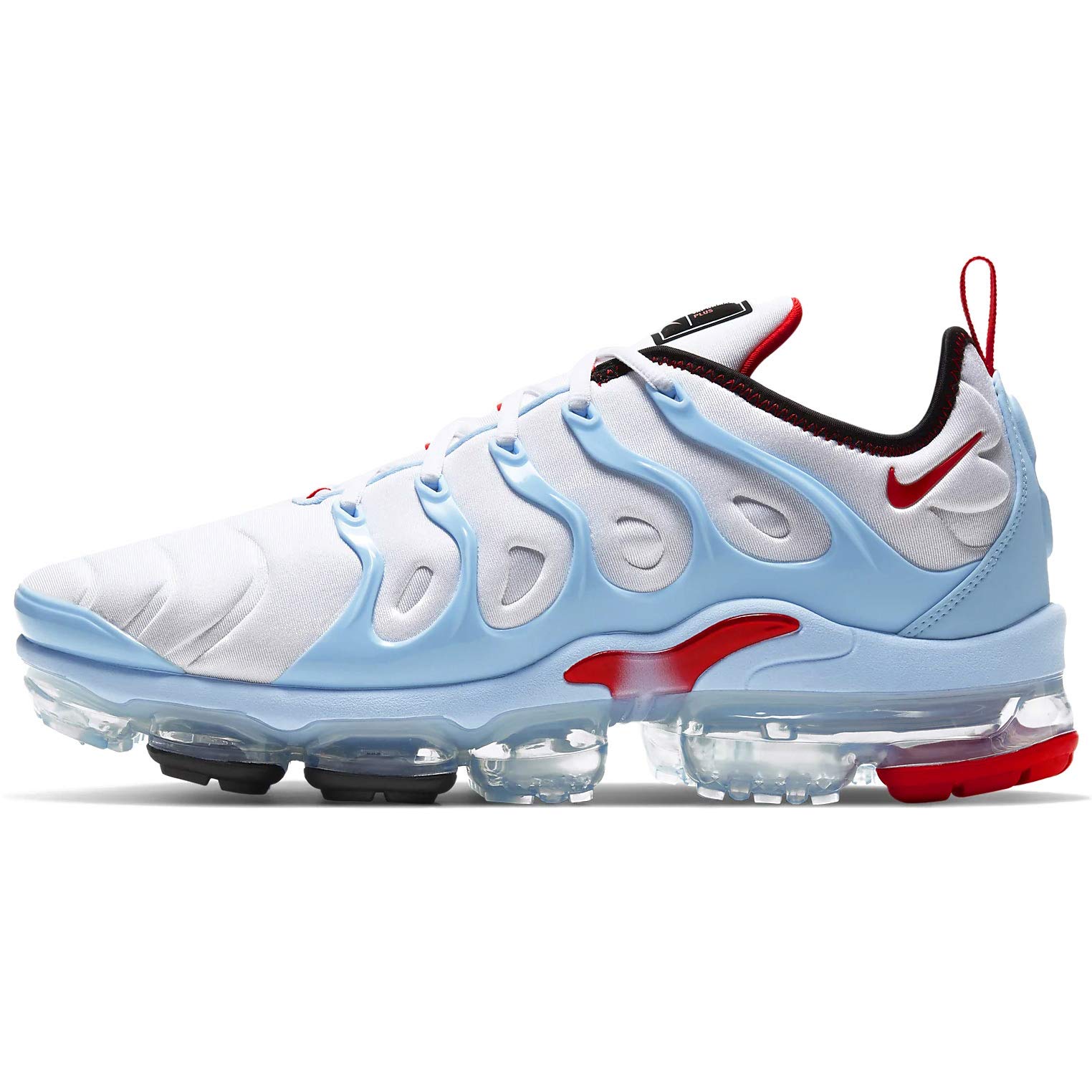 Nike Air VaporMax Plus Men's Running Shoes Size 10 - White/University Red/Black | Lightweight Cushioned Sneakers for Gym, Training & Everyday Wear