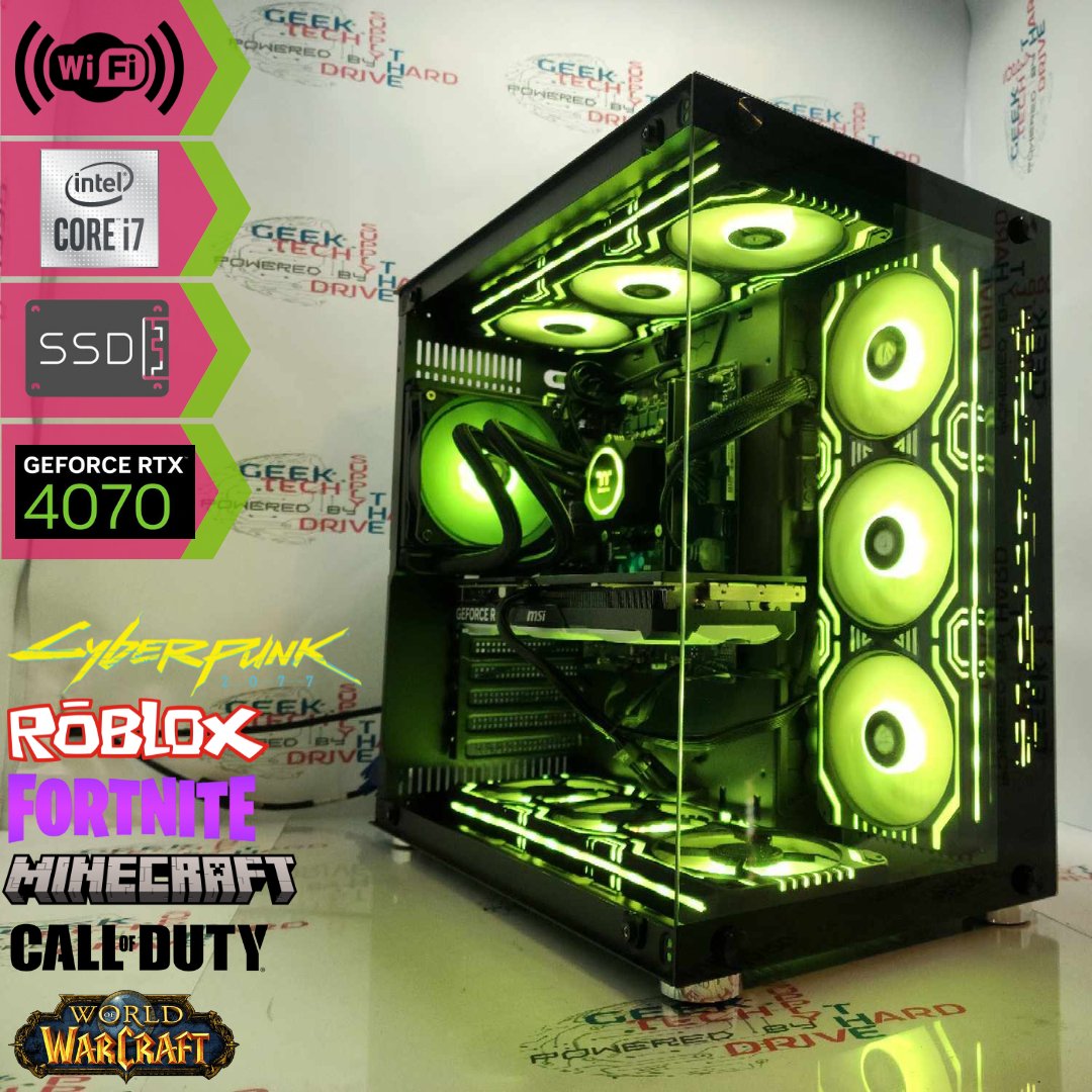 Custom Gaming PC Desktop Computer - Intel Core i7, NVIDIA GeForce RTX 5070, 2TB M2 SSD, 32GB DDR4 RAM, VR Ready - Perfect for Esports, Streaming & 4K Gaming