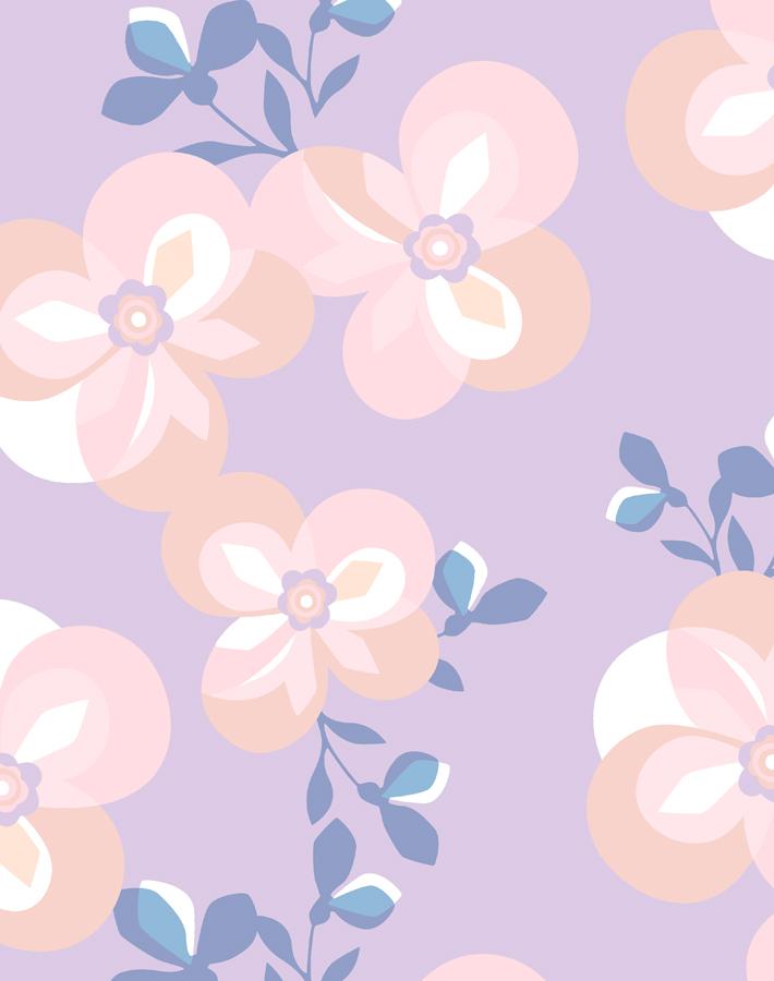 Floral Wallpaper - Tea Collection Lilac Design for Home Decor, Bedroom & Living Room Accent Wall