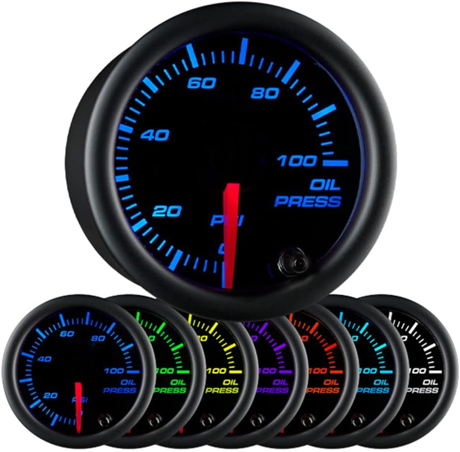 2 Inch Engine Oil Pressure Gauge 1/8 NPT Electronic PSI Sensor Kit - Automotive Performance Monitoring for Cars, Trucks & Motorcycles