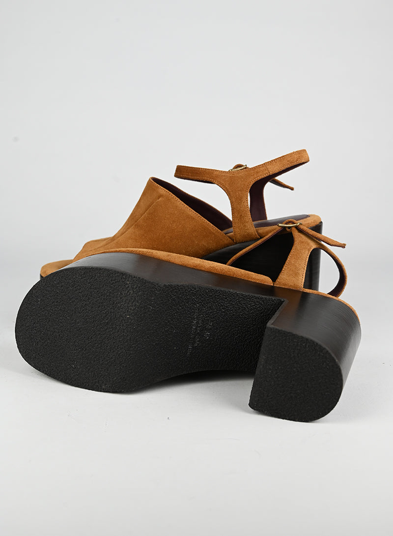 Dries Van Noten Cognac Wedge Shoes Size 39.5 - Stylish Platform Sandals for Women | Perfect for Summer Outfits, Beach Vacations & Evening Events