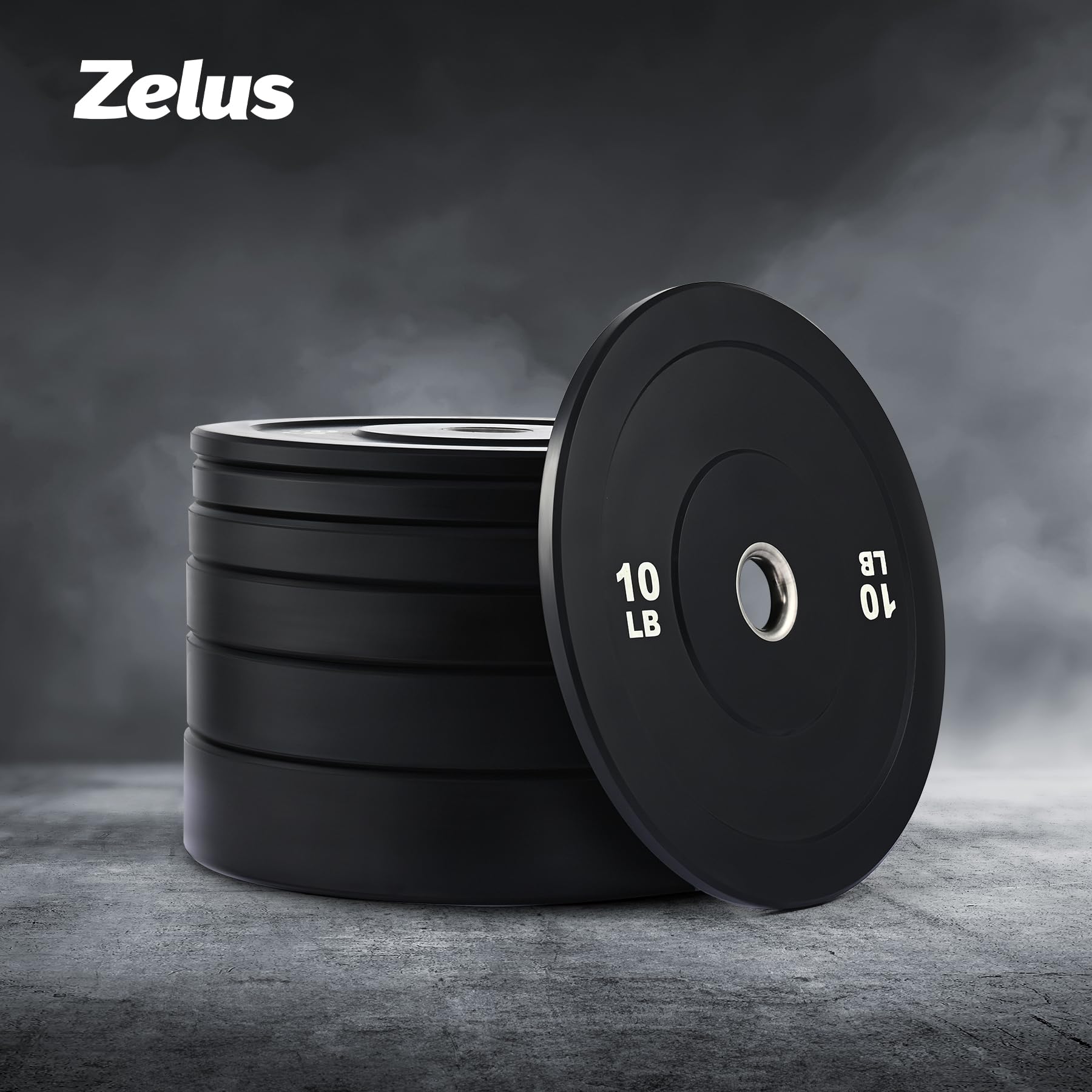 ZELUS 180LB Olympic Bumper Plate Set of 2 - 2