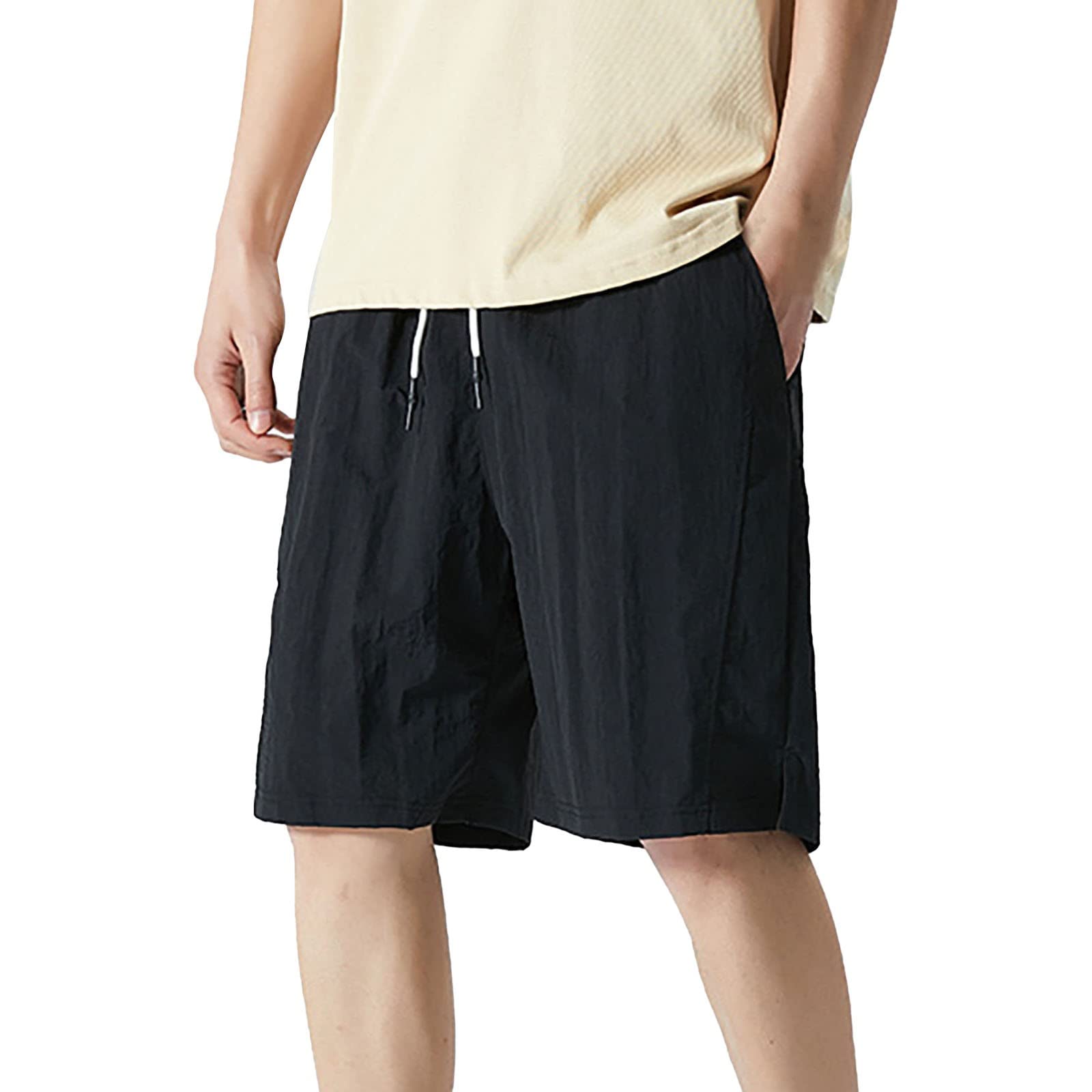 **LindoMaker Men's Cargo Shorts with Pockets - Lightweight Hiking, Running & Fitness Bermuda Shorts - Regular Fit for Outdoor Sports & Casual Wear**