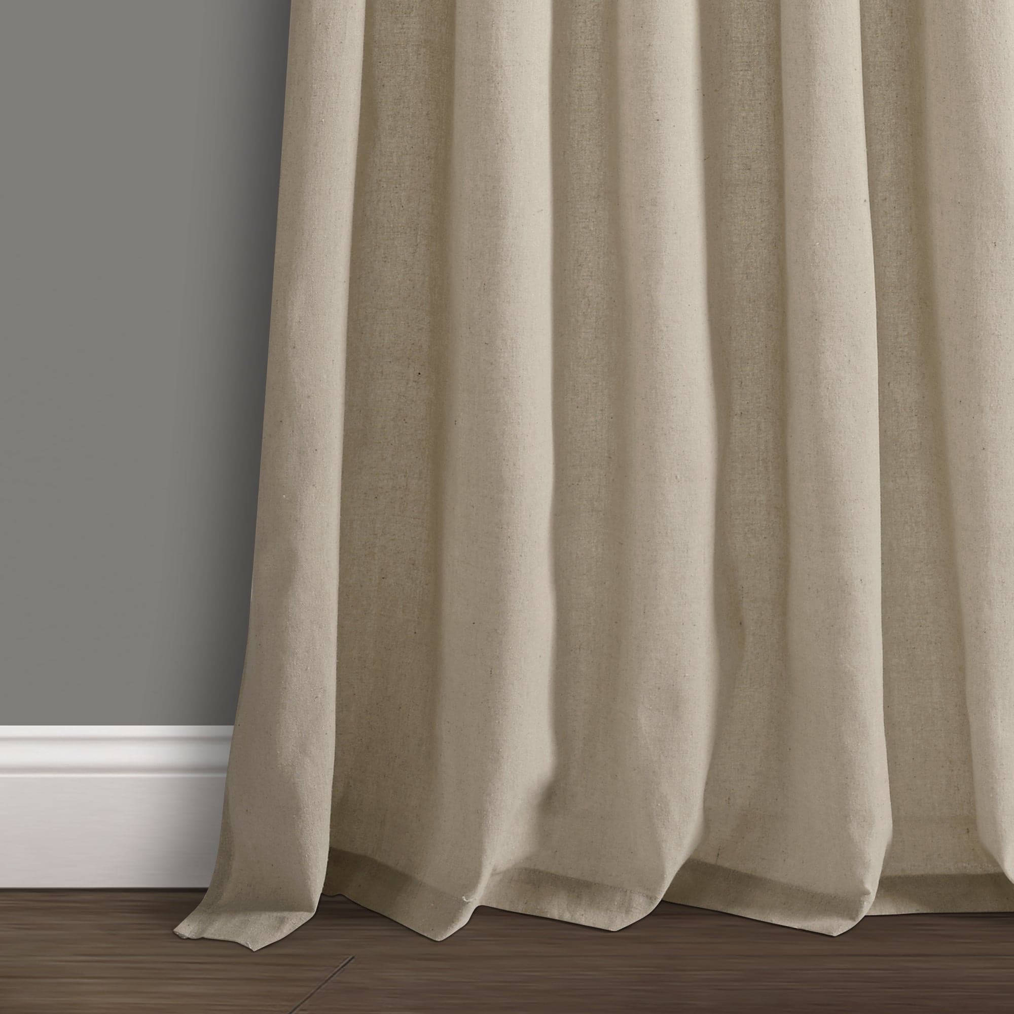 Burlap Knotted Tab Top Window Curtain Panel Set - Natural Linen Textured Room Darkening Drapes for Living Room, Bedroom & Farmhouse Decor