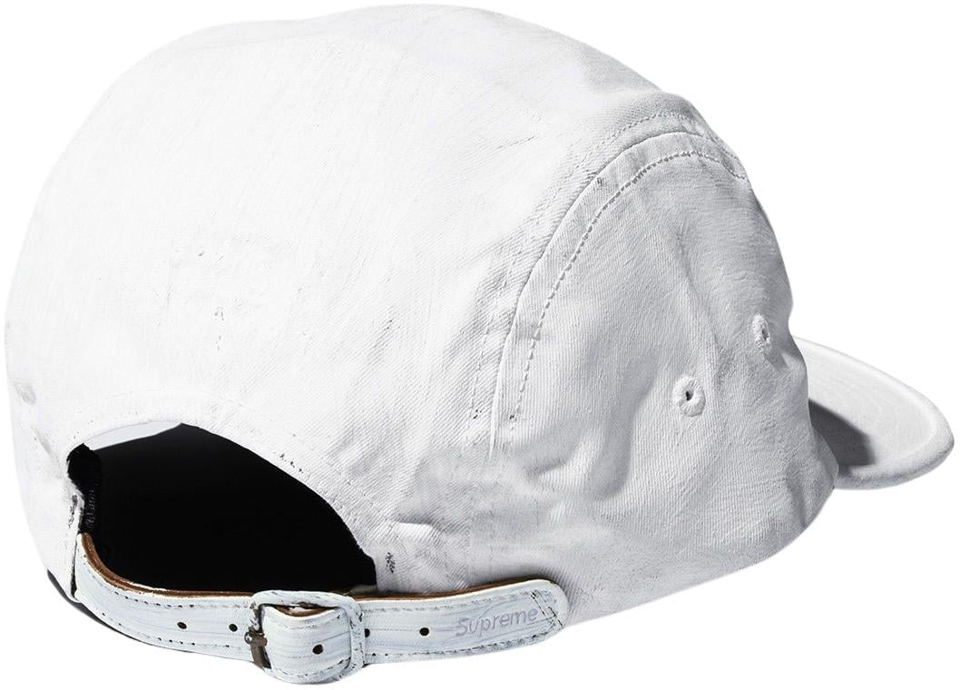 Supreme MM6 Maison Margiela White Painted Camp Cap - Stylish Unisex Hat for Streetwear & Urban Fashion