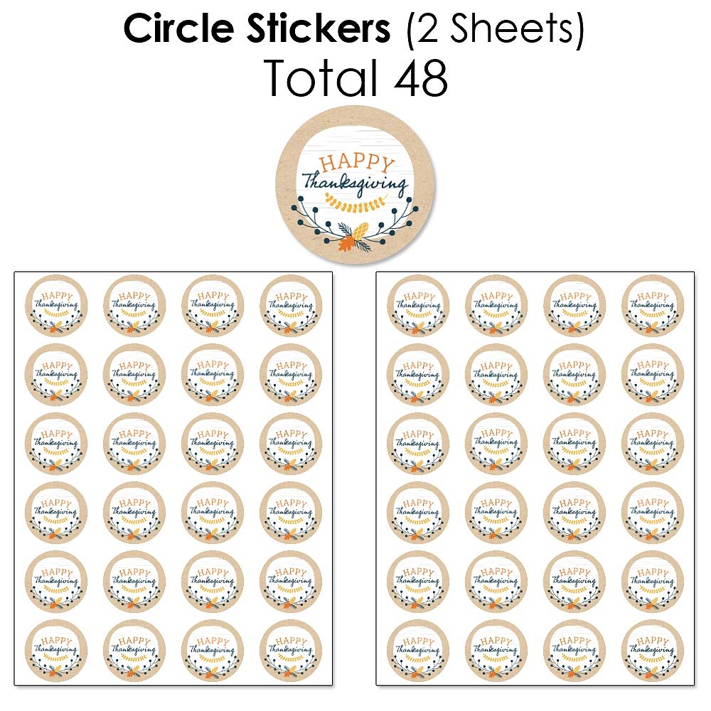 Happy Thanksgiving Mini Candy Bar Wrappers & Stickers - 304pc Fall Harvest Party Favor Kit for DIY Treats, Classroom Rewards & Holiday Decorations