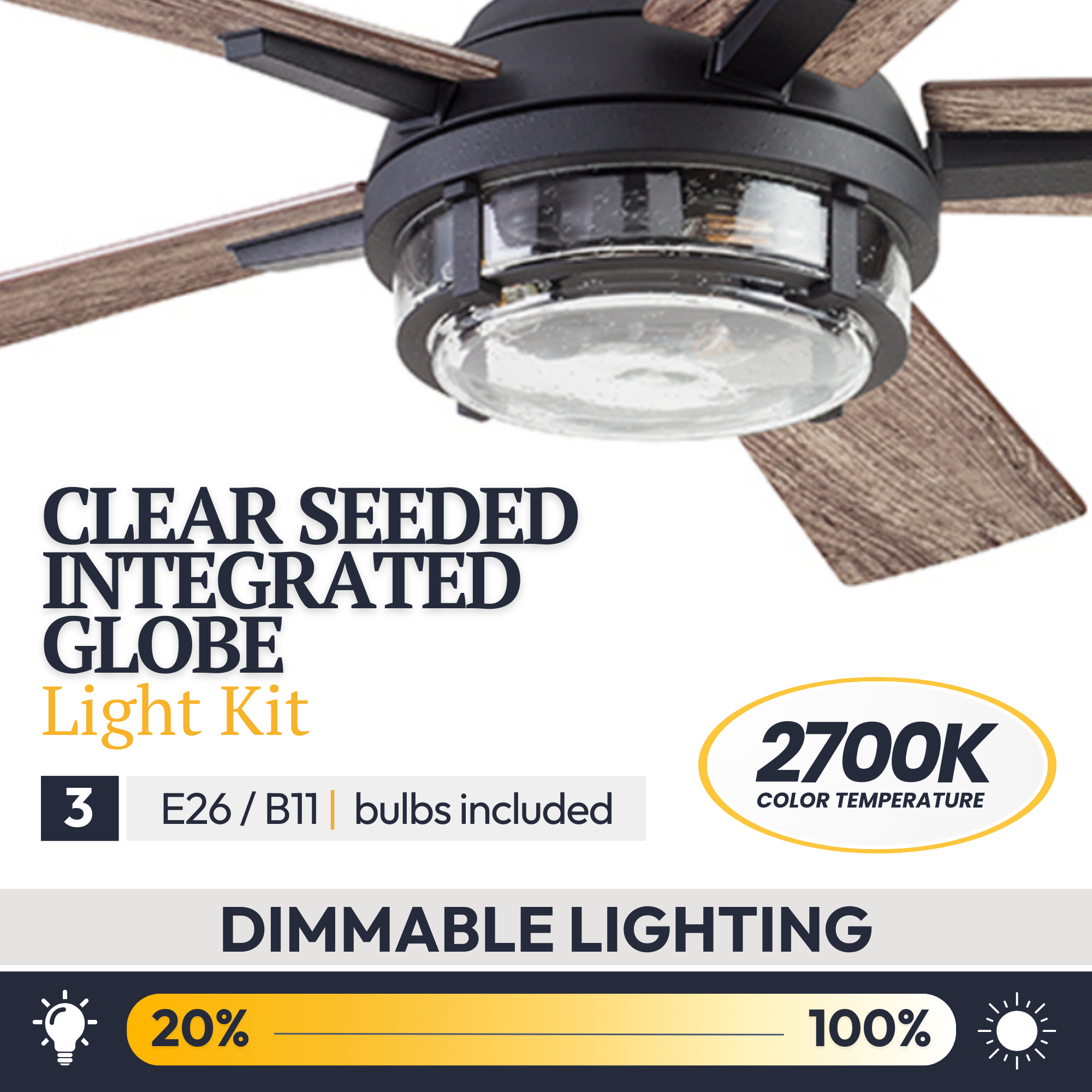 52 Inch Freyr Textured Black Ceiling Fan with Remote Control - Indoor/Outdoor Use for Living Room, Bedroom, Patio & Covered Porch