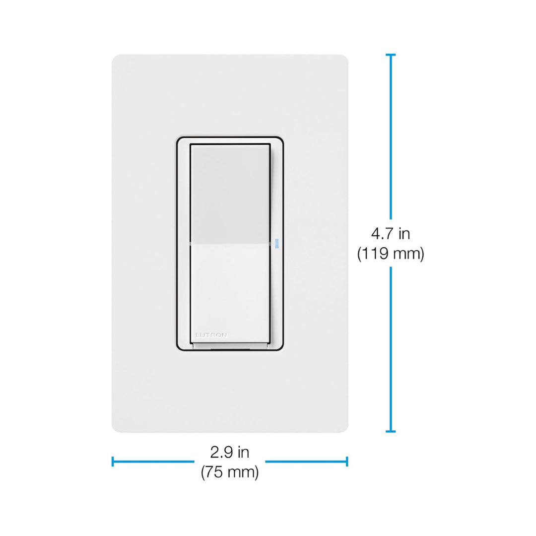 Lutron Claro Smart Switch for Caséta Smart Lighting System | Neutral Wire Required | DVRF-5NS-WH | White | Perfect for Home Automation & Smart Lighting Control