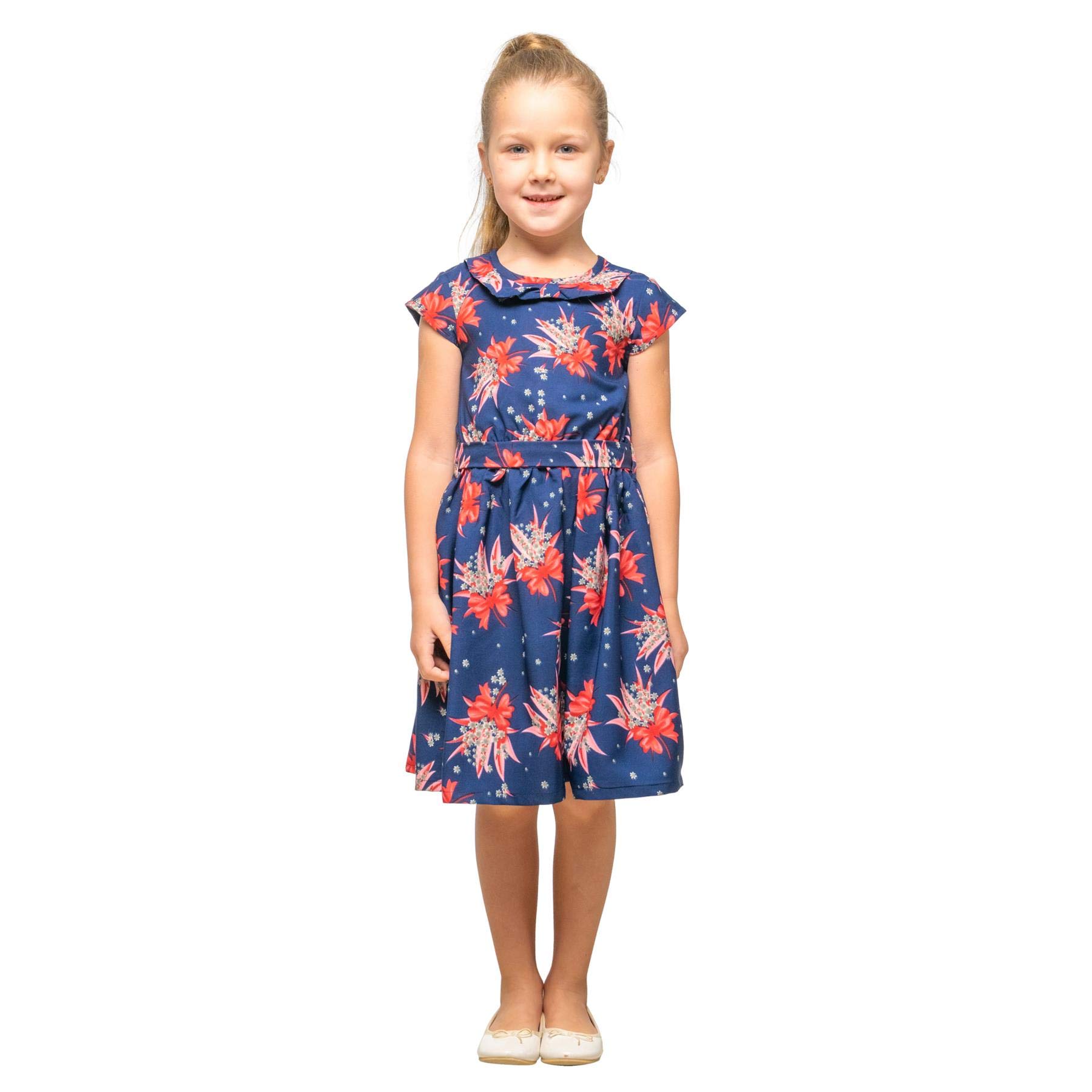 Miss Lavish London Girl Casual Dress - Peter Pan Collar Sleeveless Summer Party Dress for Kids Ages 3-12 | Perfect for Birthday Parties, School Events & Family Outings