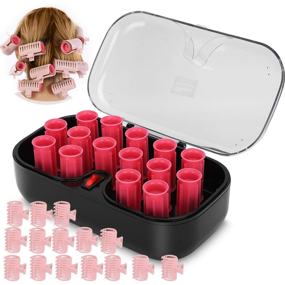 15Pcs Electric Heated Hair Curlers Set - 30mm Perm Rods with Clips for Short & Long Hair Styling, 110-220V Fast Heating Rollers for Salon & Home Use - Perfect for Parties, Weddings & Daily Styling