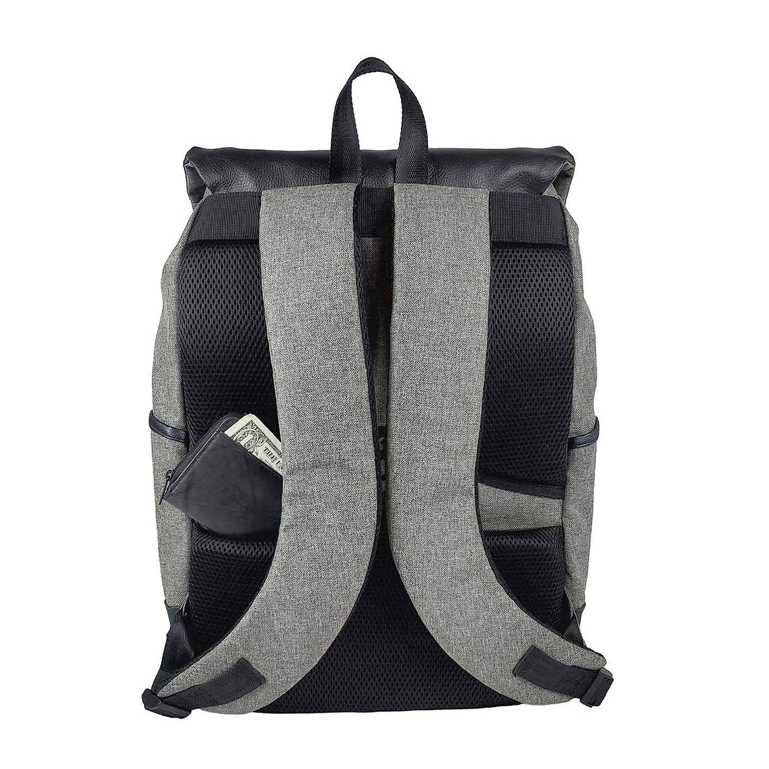 Geckobrands Maven Backpack - Durable Grey Canvas Laptop Backpack for Work, Travel & School | Water-Resistant & Spacious Design
