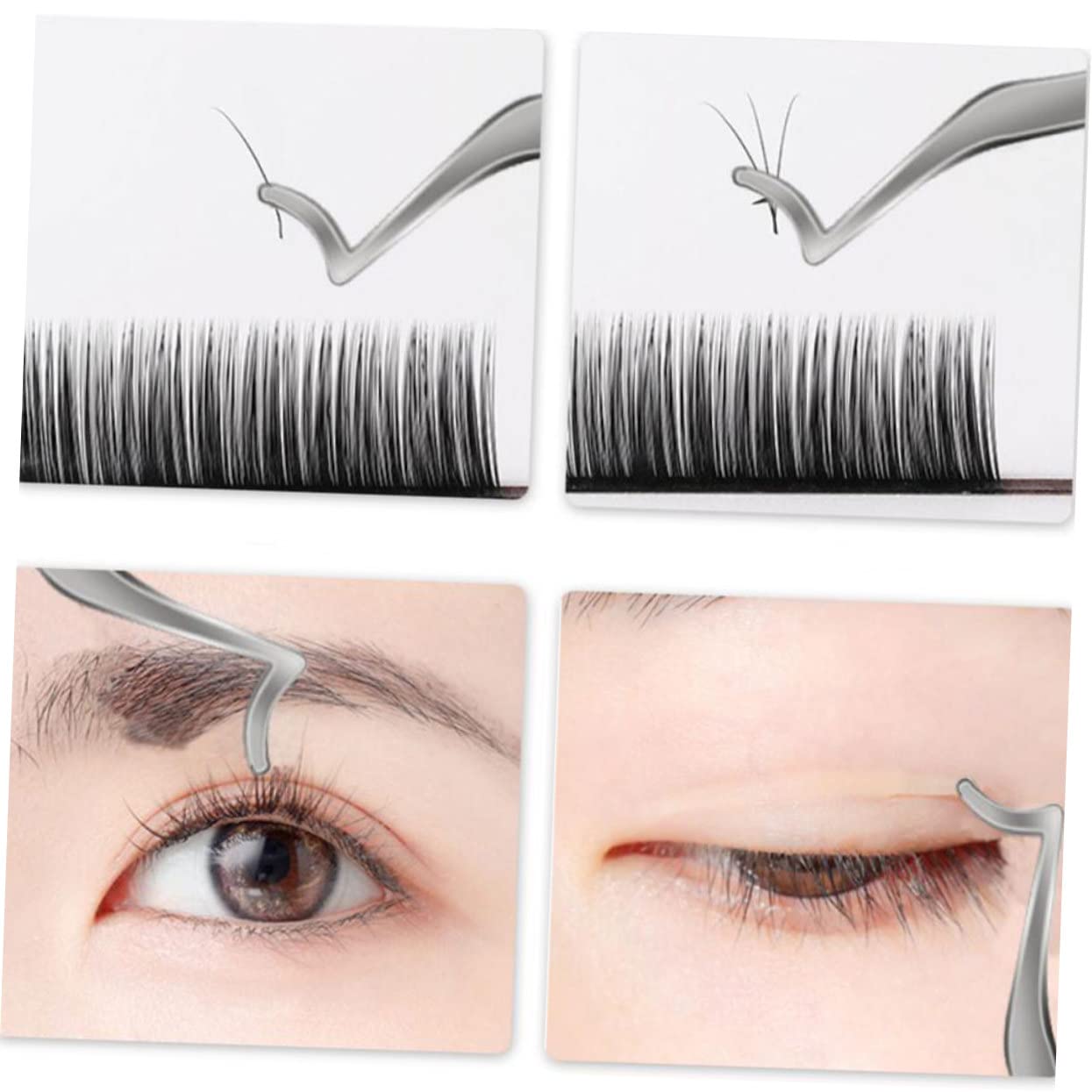 Professional Stainless Steel Eyelash Tweezers - False Eyelash Applicator with Comfortable Grip for Precise Lash Extension & Creative Eye Makeup | Perfect for Salon, Home Use & Professional Makeup Artists