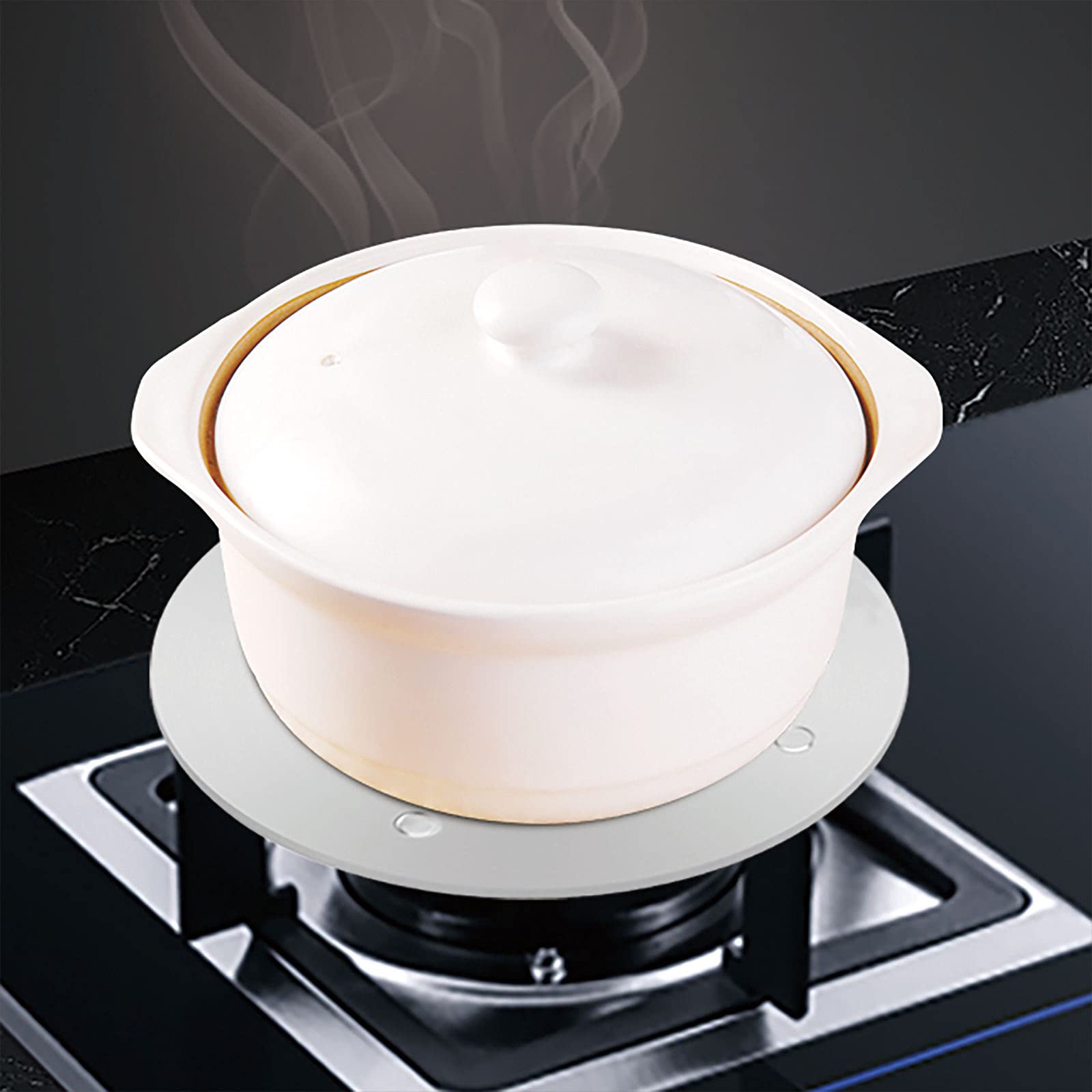 Beswarmy 11-Inch Heat Conduction Plate for Gas Stove - Induction Adapter with Removable Handle | Heat Diffuser for Coffee, Milk Simmering & Cooking | Compatible with Induction Hobs & Gas Burners | Perfect for Slow Cooking, Melting Chocolate & Even Heat Distribution