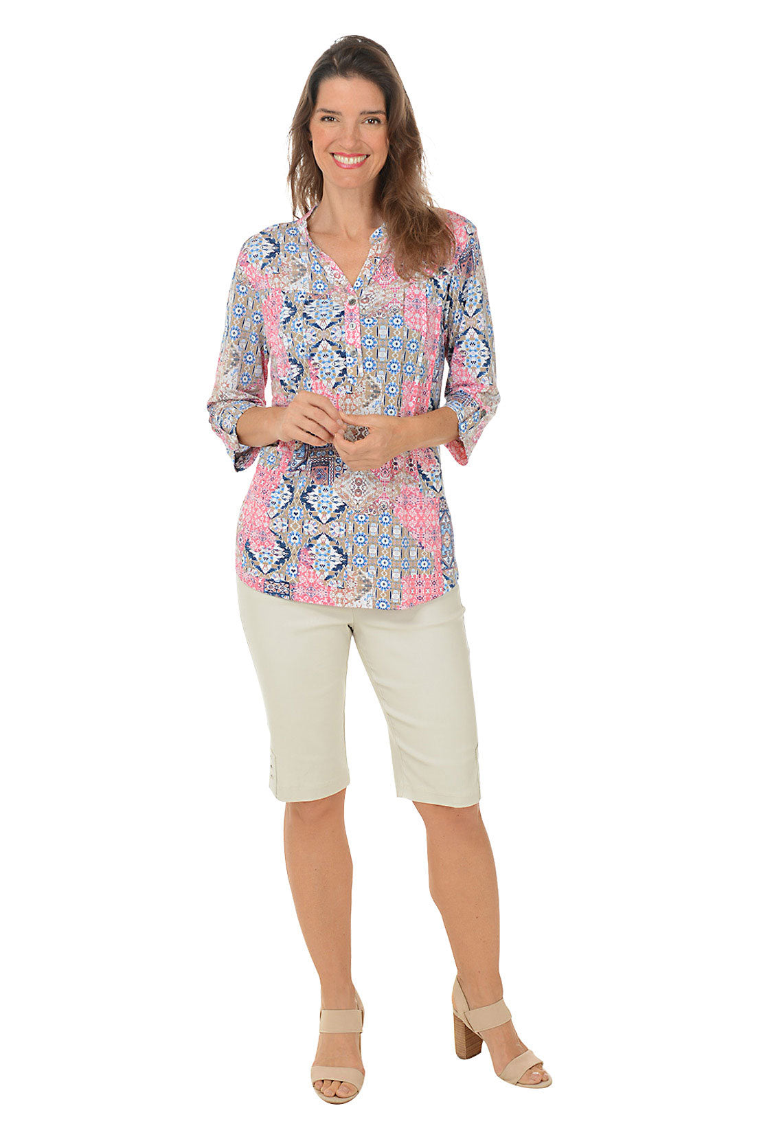 Triple Grommet Hem Bermuda Shorts - Women's Casual Summer Shorts with Breathable Fabric | Perfect for Beach, Vacation & Outdoor Activities