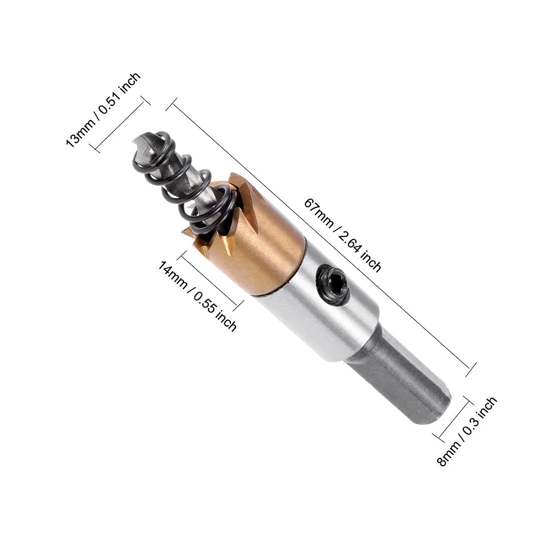 uxcell 13mm HSS Drill Bit Hole Saw - High Speed Steel Metal Alloy for Stainless Steel, Perfect for Metalworking, Woodworking, and DIY Home Improvement Projects