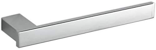 Stainless Steel Wall Mounted Modern Towel Ring & Bar Holder - Polished Silver Bathroom Towel Rack for Open Shelves - Perfect for Bathrooms, Kitchens, and Laundry Rooms